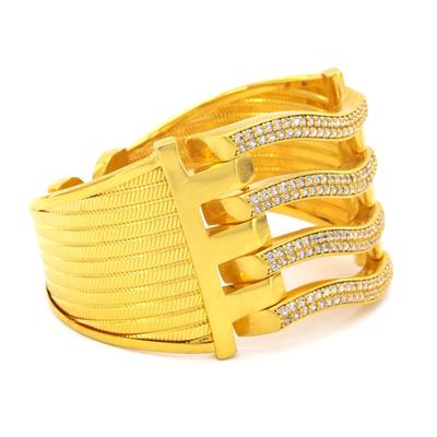 Kaburga Bilezik 22 Ayar Altın Kaplama 4 Sıra Kelepçe KB-124