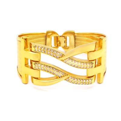 Kaburga Bilezik 22 Ayar Altın Kaplama Hasır Kelepçe BLZ-538