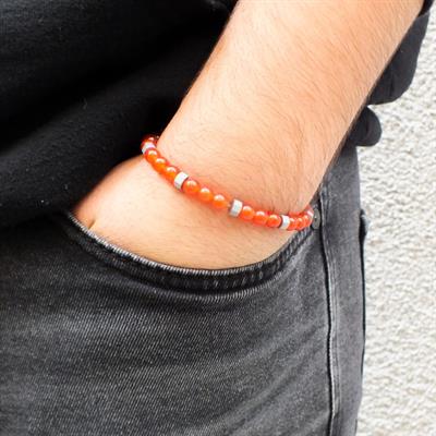 Kahve Akik Doğal Taş Erkek Bileklik  EBLK-256