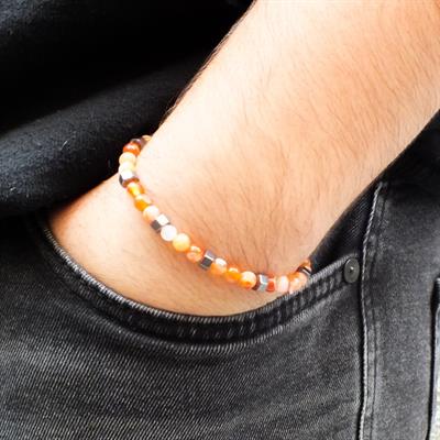 Kahve Akik Doğal Taş Erkek Bileklik  EBLK-259