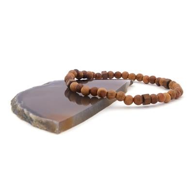 Kahverengi Ahşap Doğal Taş Erkek Bileklik EBLK-380