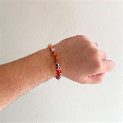 Kahverengi Akik Doğal Taş Erkek Bileklik EBLK-390