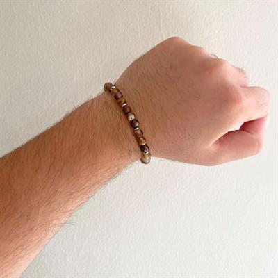 Kahverengi Kaplangözü Doğal Taş Erkek Bileklik EBLK-401