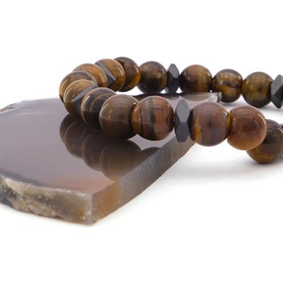 Kahverengi Kaplangözü Doğal Taş Erkek Bileklik EBLK-372