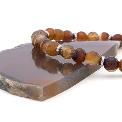 Kahverengi Kaplangözü Doğal Taş Erkek Bileklik EBLK-401