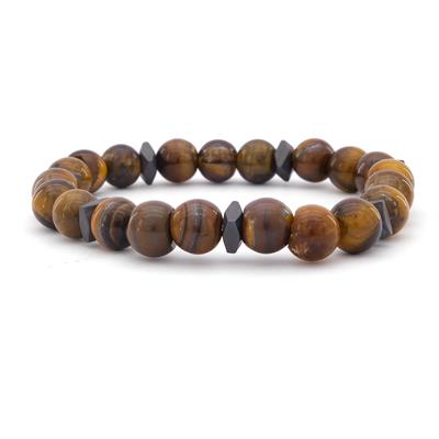 Kahverengi Kaplangözü Doğal Taş Erkek Bileklik EBLK-372