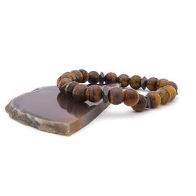 Kahverengi Kaplangözü Doğal Taş Erkek Bileklik EBLK-372