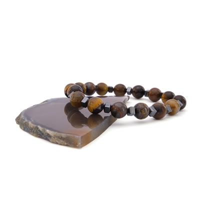 Kaplan Gözü Doğal Taş Erkek Bileklik EBLK-484