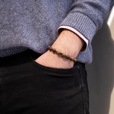 Kaplan Gözü Doğal Taş Erkek Bileklik EBLK-484