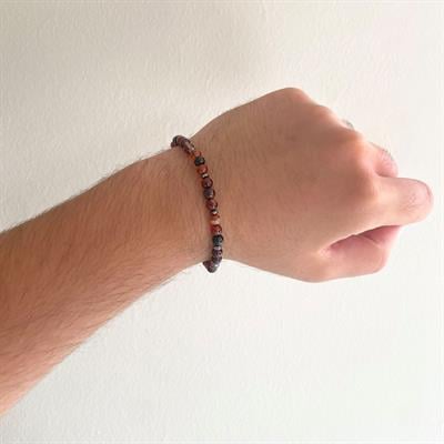 Kırmızı Akik Doğal Taş Erkek Bileklik EBLK-383