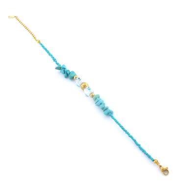 Mavi Doğal Taşlı Göz Model Halhal HAL-188