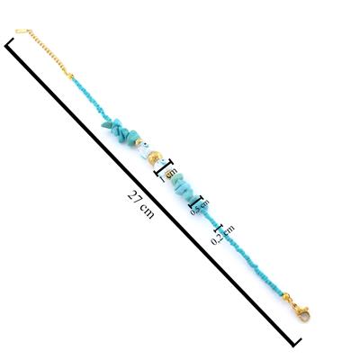 Mavi Doğal Taşlı Göz Model Halhal HAL-188