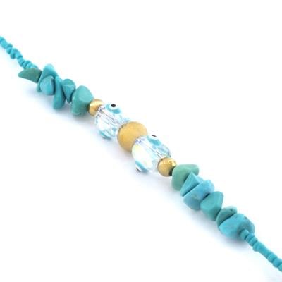 Mavi Doğal Taşlı Göz Model Halhal HAL-188