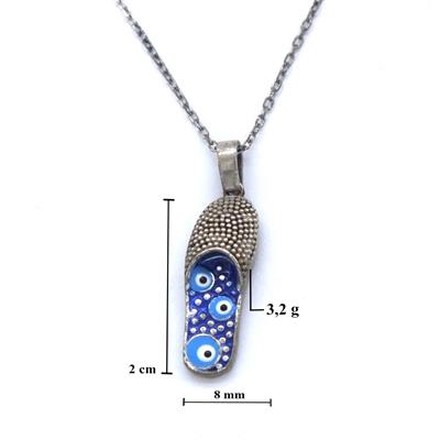 Nazar Boncuğu Motifli Gümüş Kolye GK-165