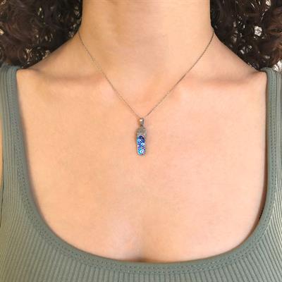 Nazar Boncuğu Motifli Gümüş Kolye GK-165