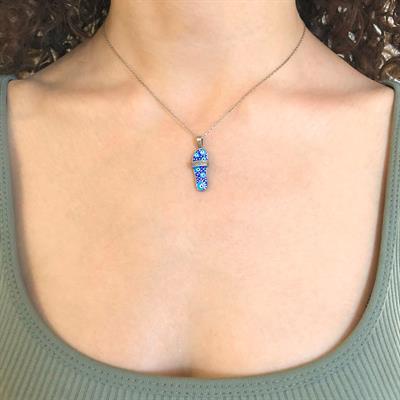 Nazar Boncuğu Motifli Gümüş Kolye GK-166