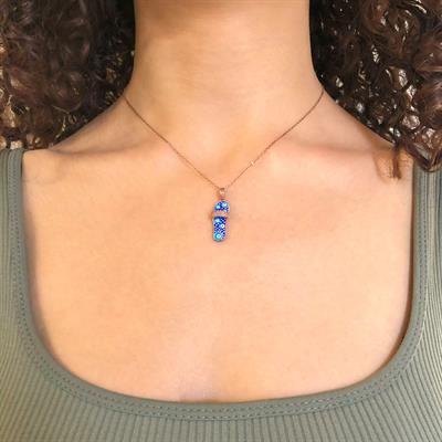 Nazar Boncuğu Motifli Rose Gümüş Kolye GK-164