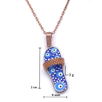 Nazar Boncuğu Motifli Rose Gümüş Kolye GK-164