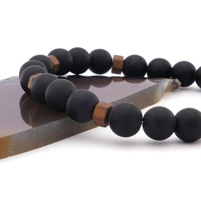 Oniks Lav Doğal Taş Erkek Bileklik EBLK-255