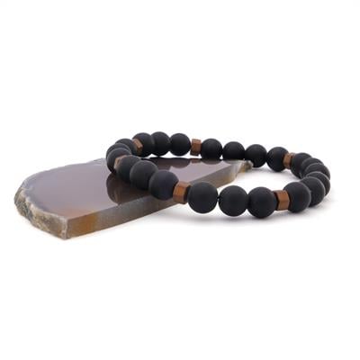 Oniks Lav Doğal Taş Erkek Bileklik EBLK-255