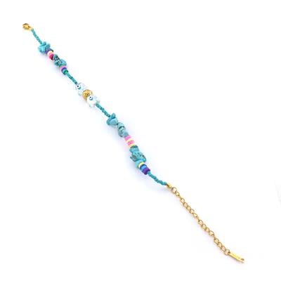 Renkli Doğal Taşlı Göz Model Halhal HAL-189