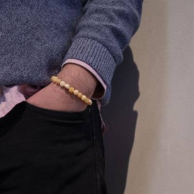 Sarı Opal Doğal Taş Erkek Bileklik EBLK-496