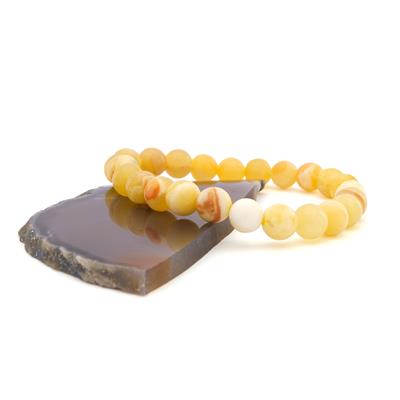 Sarı Opal Doğal Taş Erkek Bileklik EBLK-496