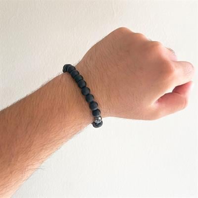 Siyah Oniks  Doğal Taş Erkek Bileklik EBLK-402