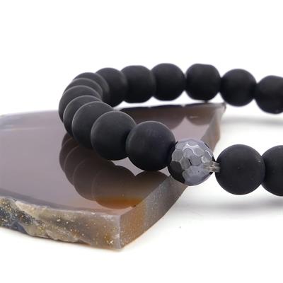 Siyah Oniks  Doğal Taş Erkek Bileklik EBLK-402