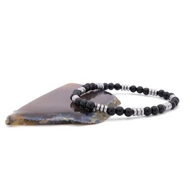 Siyah Oniks Doğal Taş Erkek Bileklik EBLK-396