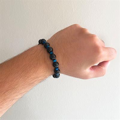 Siyah Oniks Doğal Taş Erkek Bileklik EBLK-367