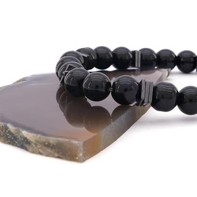 Siyah Oniks Doğal Taş Erkek Bileklik EBLK-393
