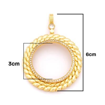 Tam Altın Çerçeveli Kolye​ Ucu Altın Kaplama-TGR-613