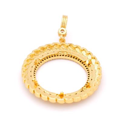 Tam Altın Çerçeveli Kolye​ Ucu Altın Kaplama-TGR-613