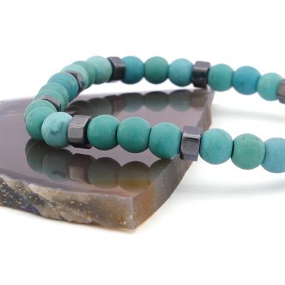 Turkuaz Doğal Taş Erkek Bileklik EBLK-498