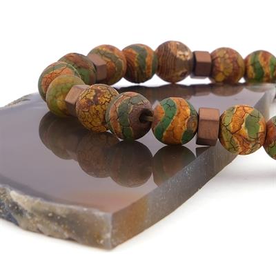 Yeşil  Unakıt Doğal Taş Erkek Bileklik EBLK-406