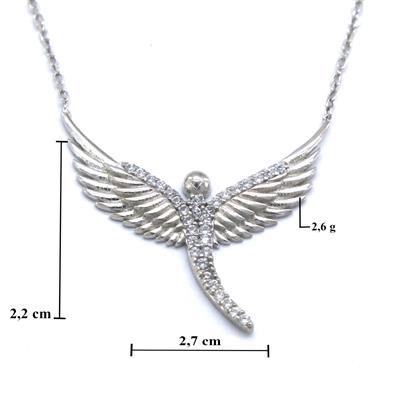 Zirkon Taşlı Melek Gümüş Kolye GK-225