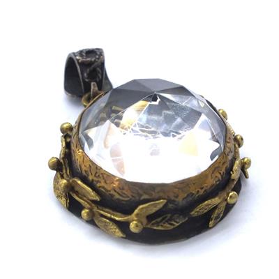 Zirkon Taşlı Tuğra Detaylı 925 Ayar Gümüş Kolye Ucu GKU-103