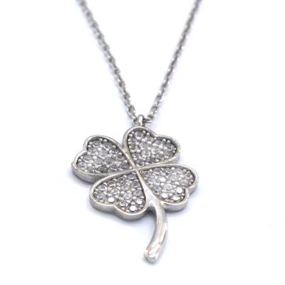 Zirkon Taşlı Yonca Gümüş Kolye GK-217