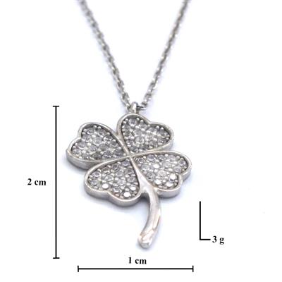 Zirkon Taşlı Yonca Gümüş Kolye GK-217