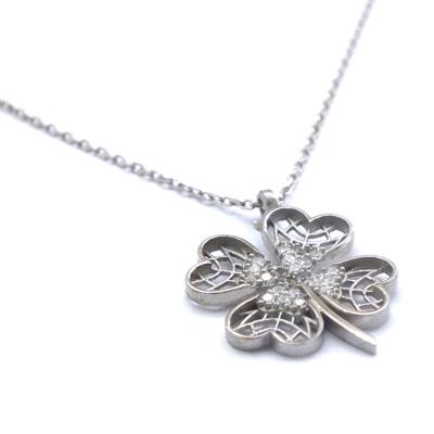 Zirkon Taşlı Yonca Gümüş Kolye GK-220