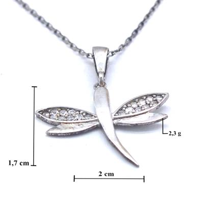 Zirkon Taşlı Yusufçuk Gümüş Kolye GK-228