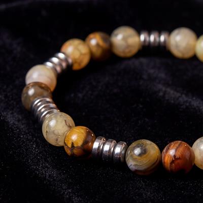 Akik & Hematit Doğal Taş Erkek Bileklik EBLK-377