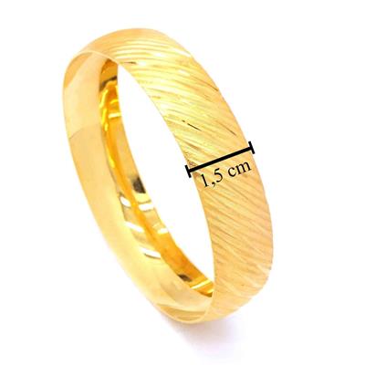 Altın Kaplama 1.5 cm Yan Cizgili Bilezik BLZ-1244