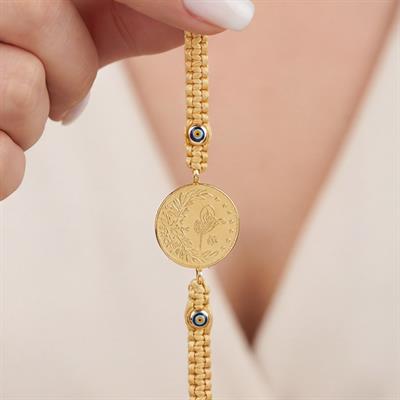 Altın Kaplama 2.5luk Reşatlı Sarı İpli Bileklik BLK-1247