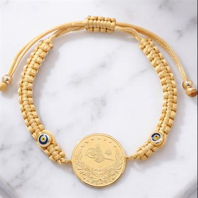 Altın Kaplama 2.5luk Reşatlı Sarı İpli Bileklik BLK-1247