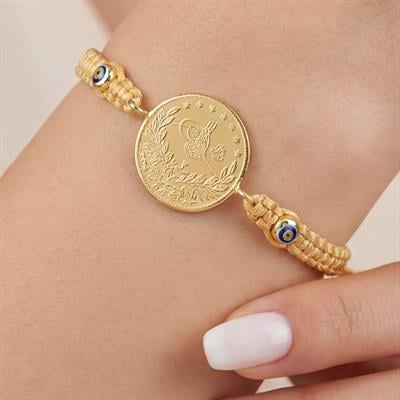 Altın Kaplama 2.5luk Reşatlı Sarı İpli Bileklik BLK-1247