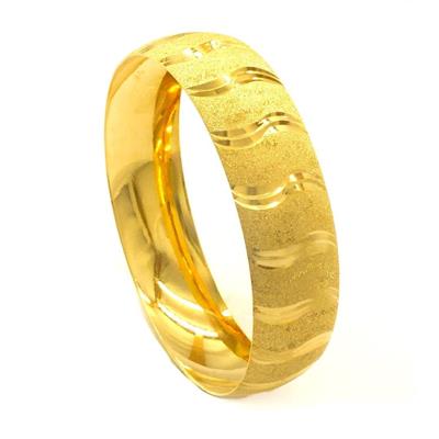 Altın Kaplama 2 cm Dalga Çizgili Bilezik BLZ-3092