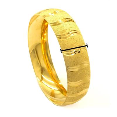 Altın Kaplama 2 cm Dalga Çizgili Bilezik BLZ-3092
