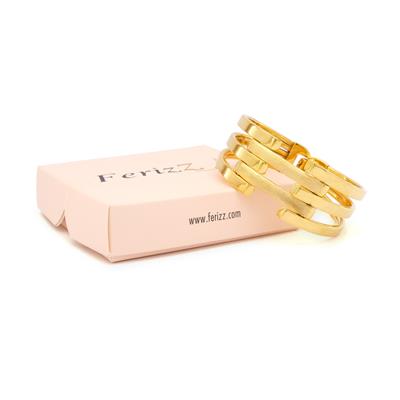 Altın Kaplama 2 Sırda Kaburga Kelepçe KB-127